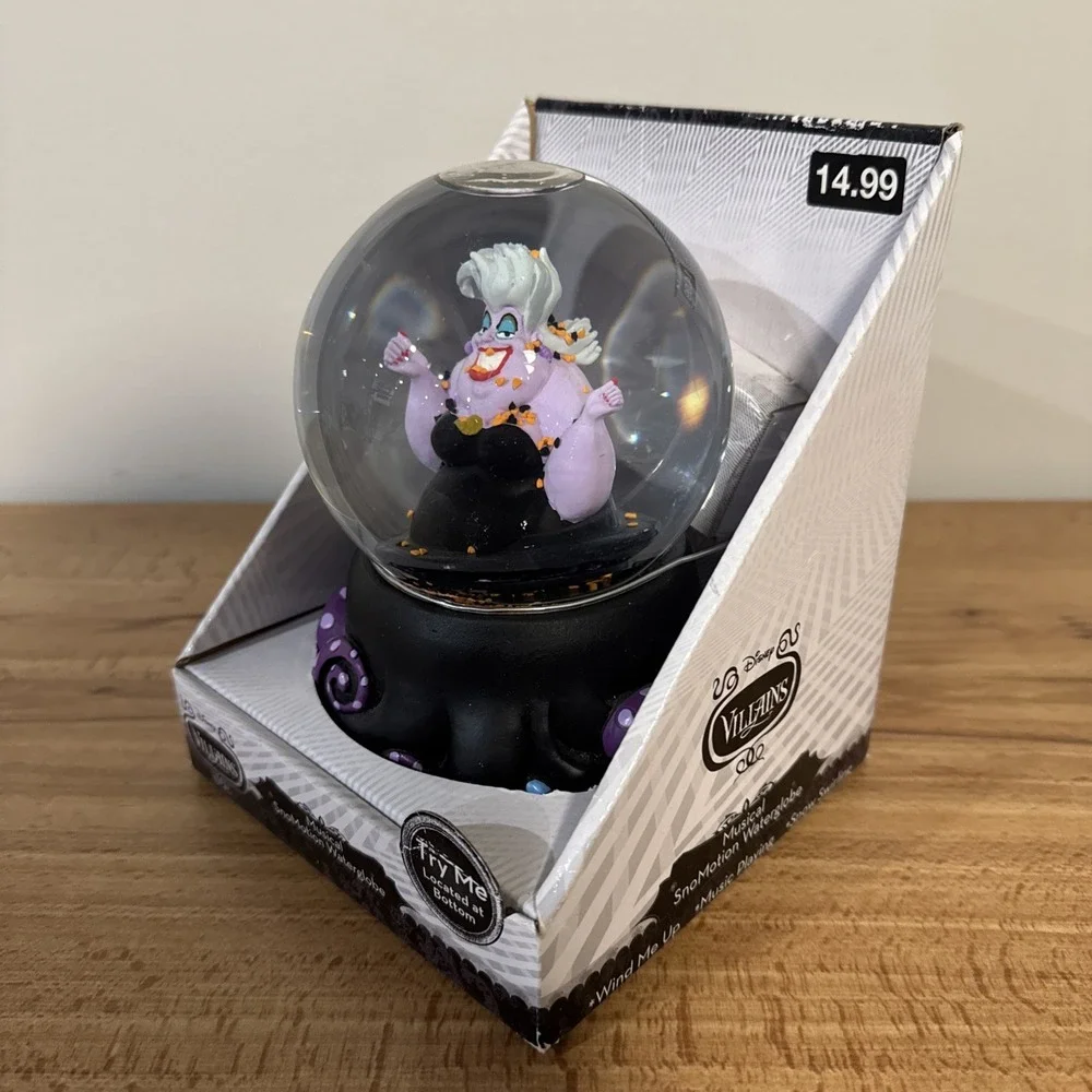 New Disney Villains Ursula Little Mermaid Music Snomotion Waterglobe Snow Globe - Picture 2 of 6